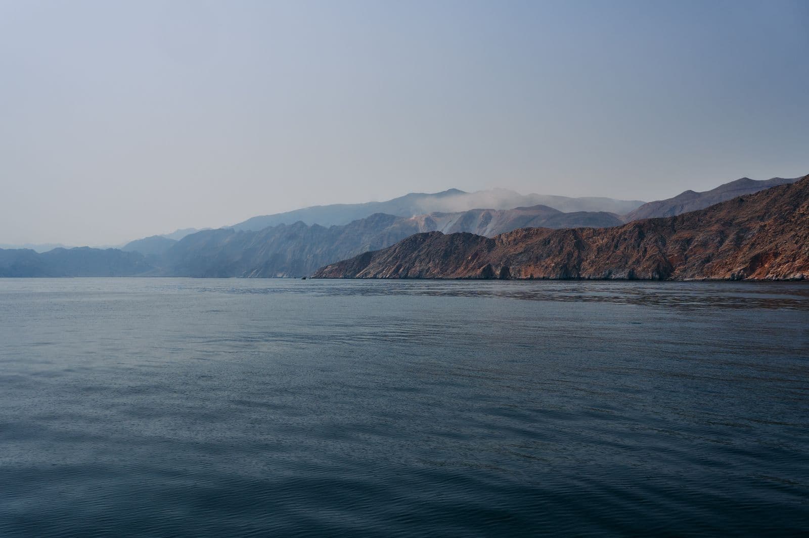 Hajar mountains meeting the Gulf of Oman, Fujairah, United Arab Emirates