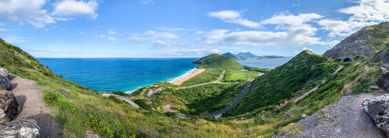 Nevis island and the Caribbean sea